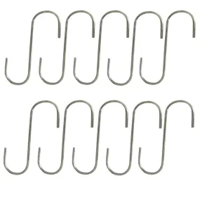 (10) 5 Steel S-Hooks For Various Household and Yard & Garden Applications