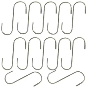 (12) 5 Steel S-Hooks For Various Household and Yard & Garden Applications