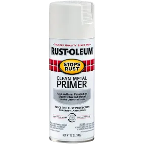 12 OZ Stops Rust Clean Metal Primer Spray - Flat White