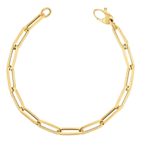 14K Large Paper Clip Chain Bracelet