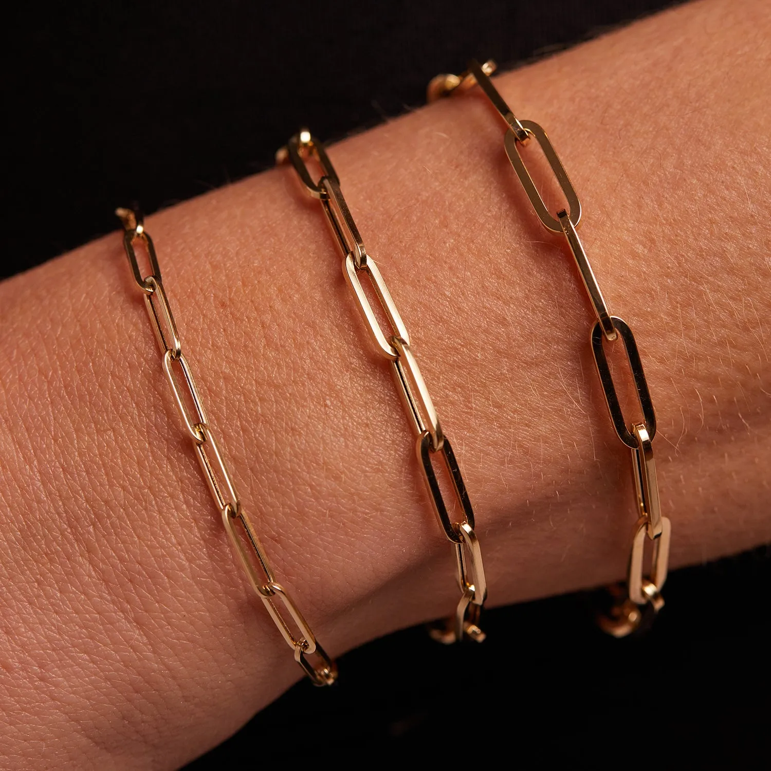 14K Large Paper Clip Chain Bracelet