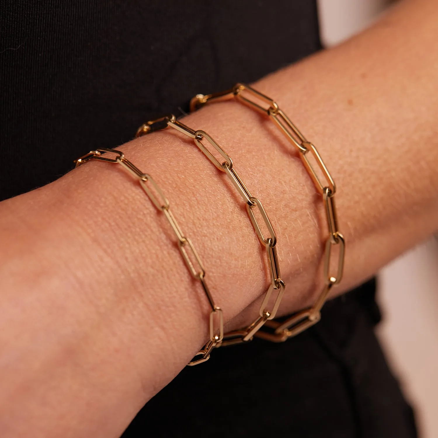 14K Large Paper Clip Chain Bracelet