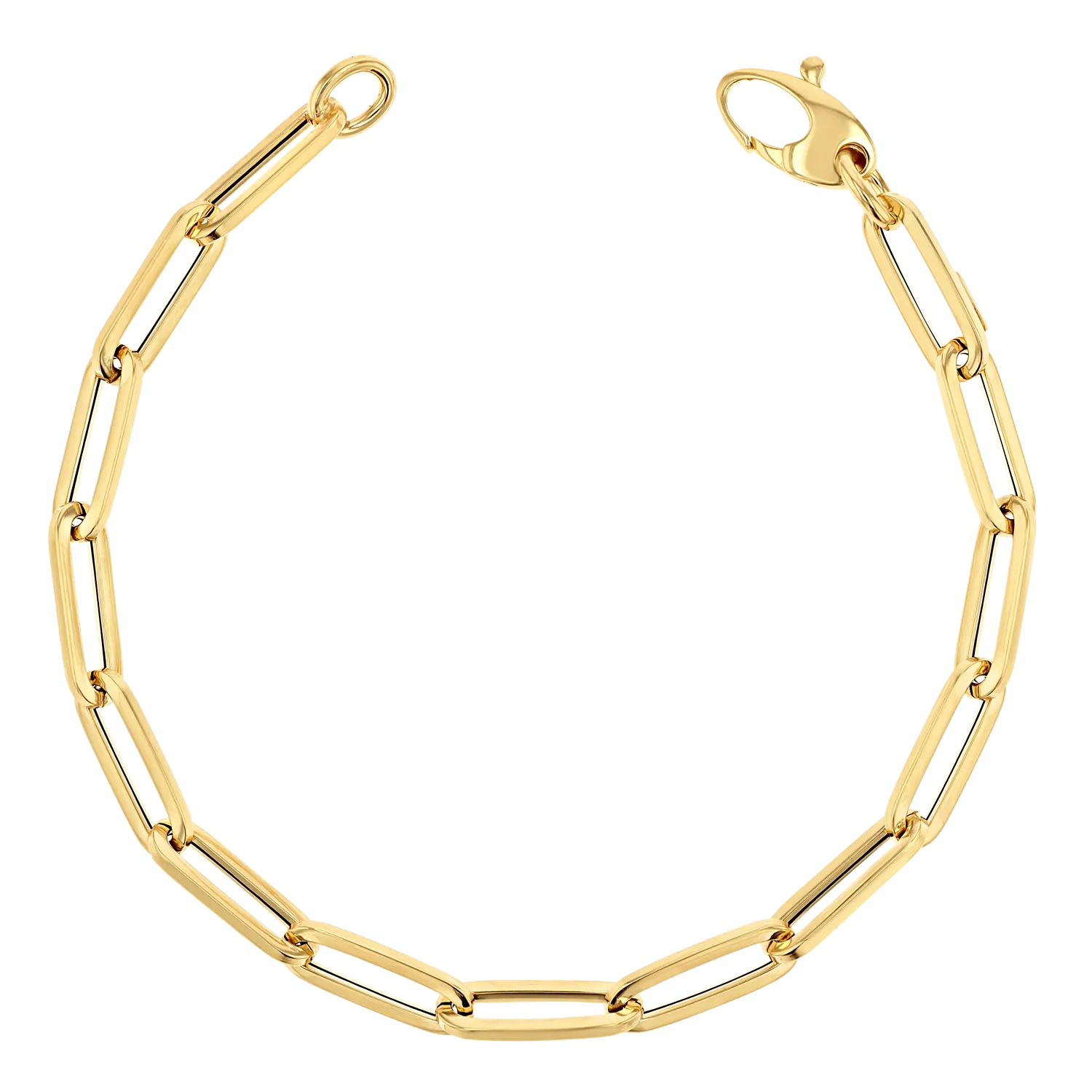 14K Large Paper Clip Chain Bracelet