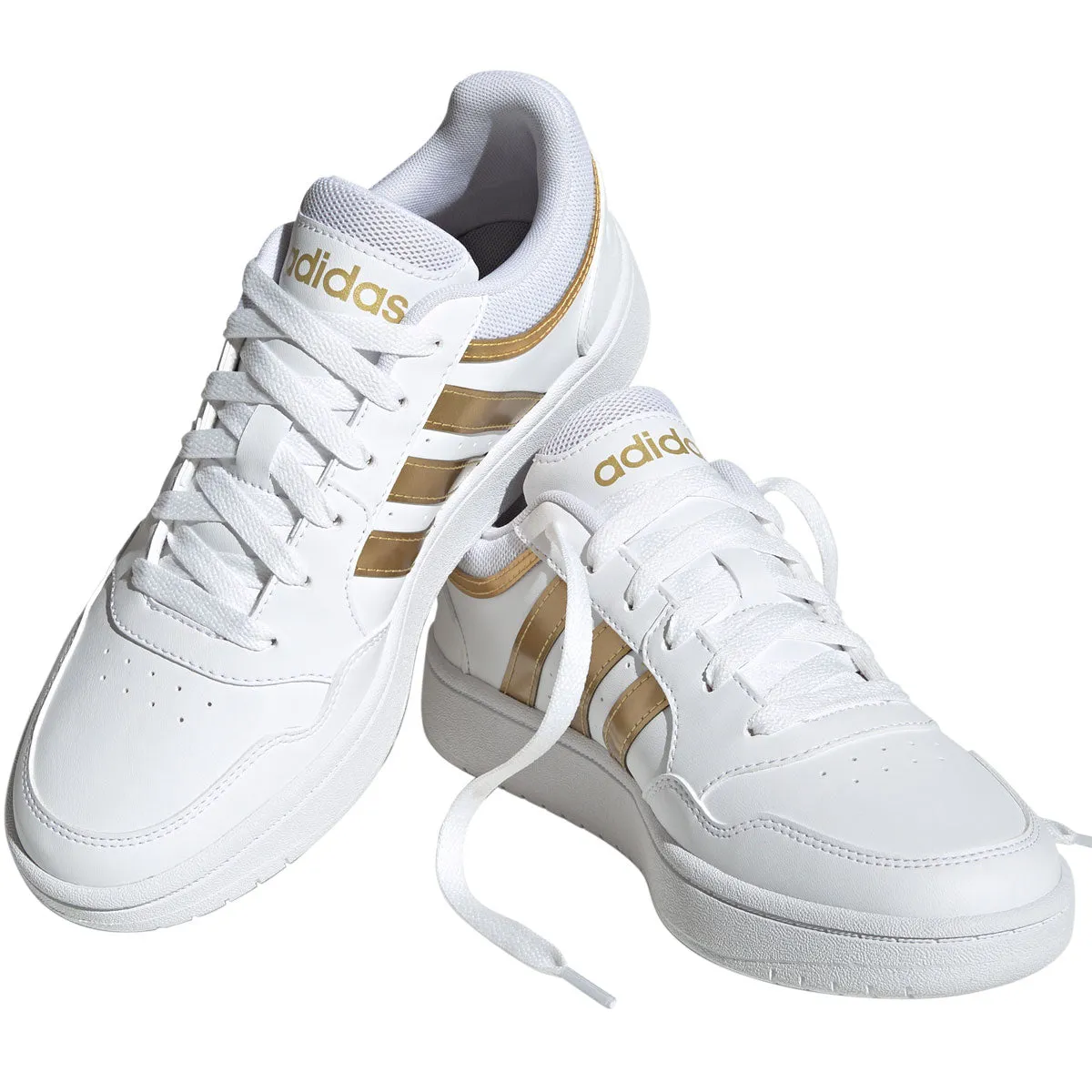 adidas Hoops 3.0 Trainers - Womens - White/Gold