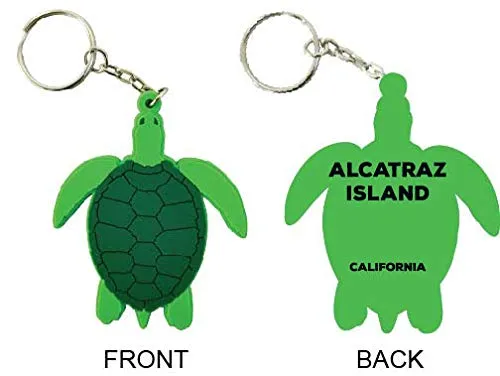 Alcatraz Island California Souvenir Green Turtle Keychain