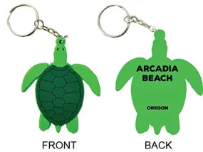 Arcadia Beach Oregon Souvenir Green Turtle Keychain