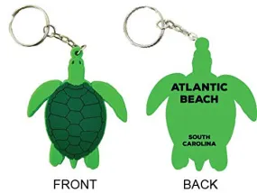 Atlantic Beach South Carolina Souvenir Green Turtle Keychain