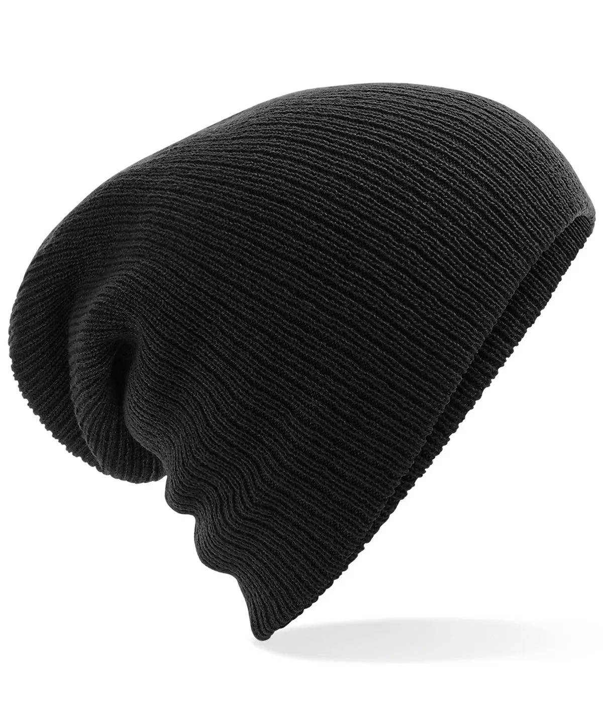 Black - Heavy gauge slouch beanie