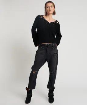 BLACK OAK KINGPINS CROPPED BOYFRIEND JEANS