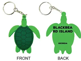 Blackbeard Island Georgia Souvenir Green Turtle Keychain