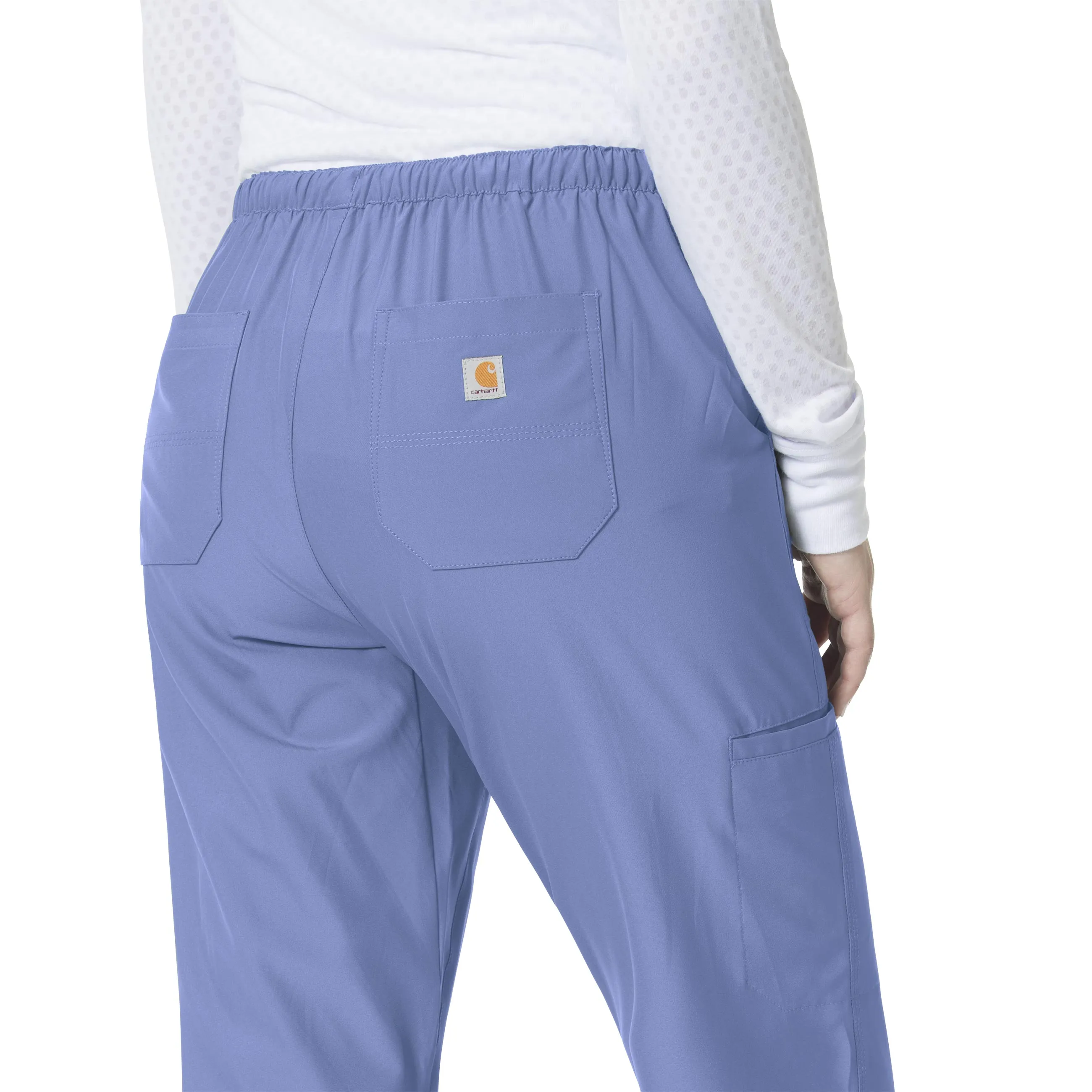 Carhartt Force Liberty Women's Flat Front Straight Leg Scrub Pant - Ceil Blue