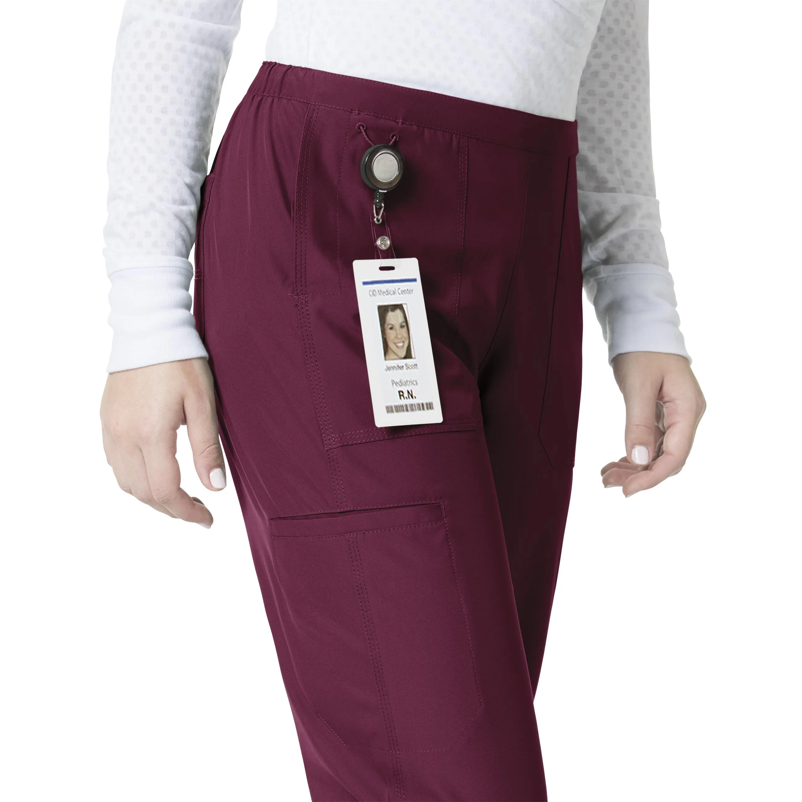 Carhartt Force Liberty Women's Flat Front Straight Leg Scrub Pant - Wine