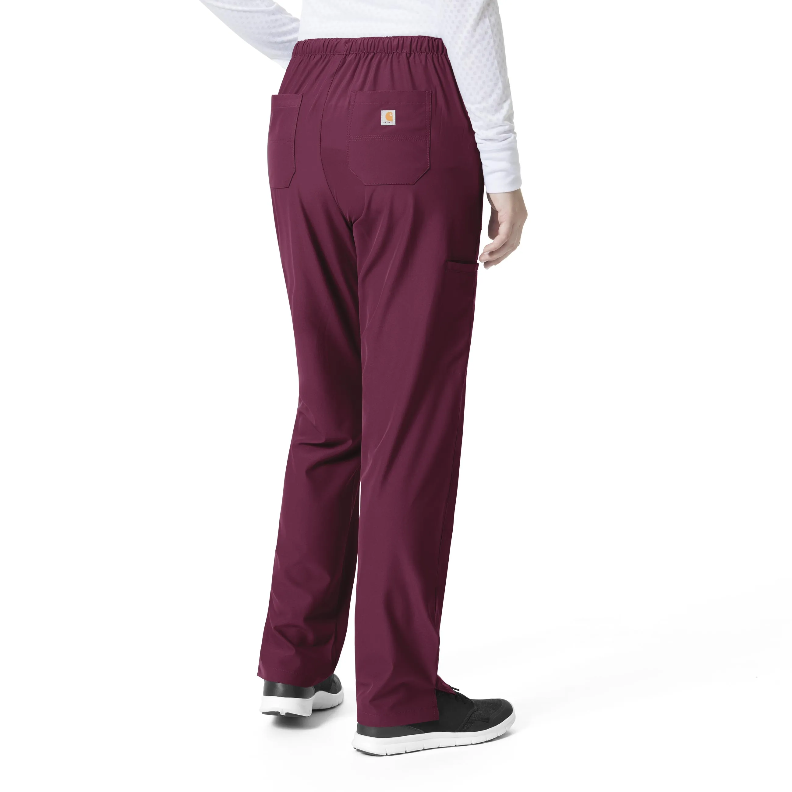 Carhartt Force Liberty Women's Flat Front Straight Leg Scrub Pant - Wine