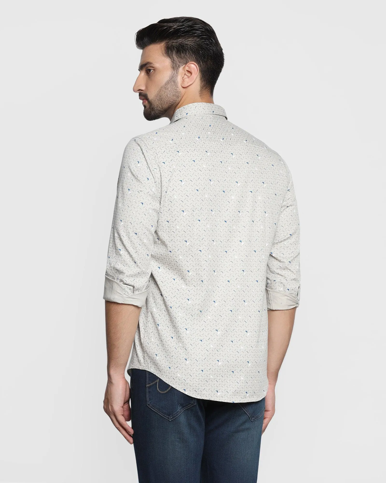 Casual Beige Printed Shirt - Frisco