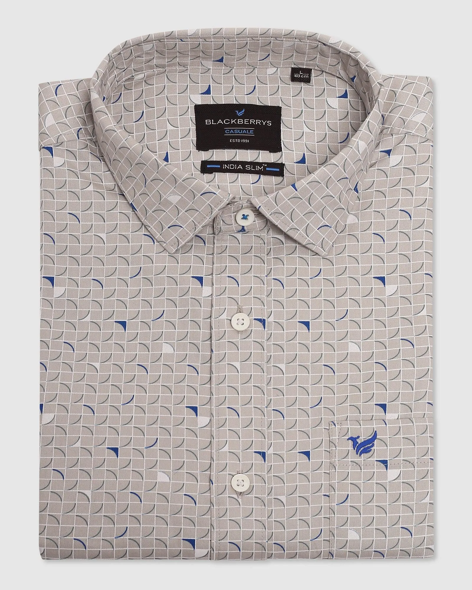 Casual Beige Printed Shirt - Frisco