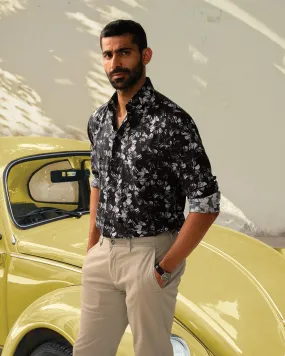 Casual Black Printed Shirt - Emaar