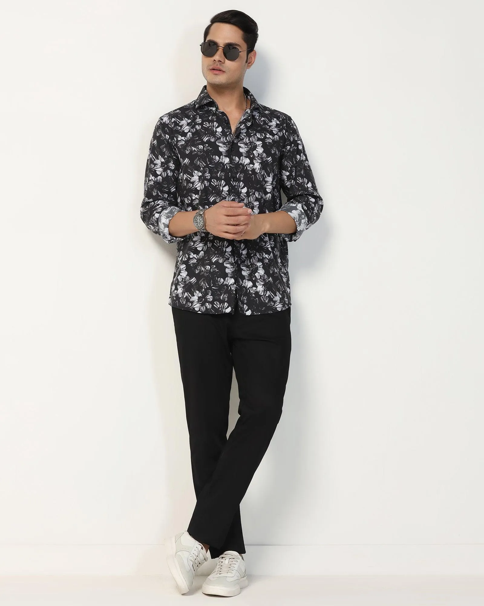 Casual Black Printed Shirt - Emaar