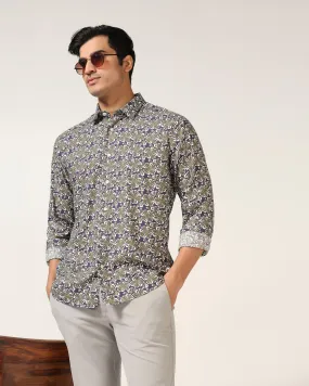 Casual Blue Printed Shirt - Melon