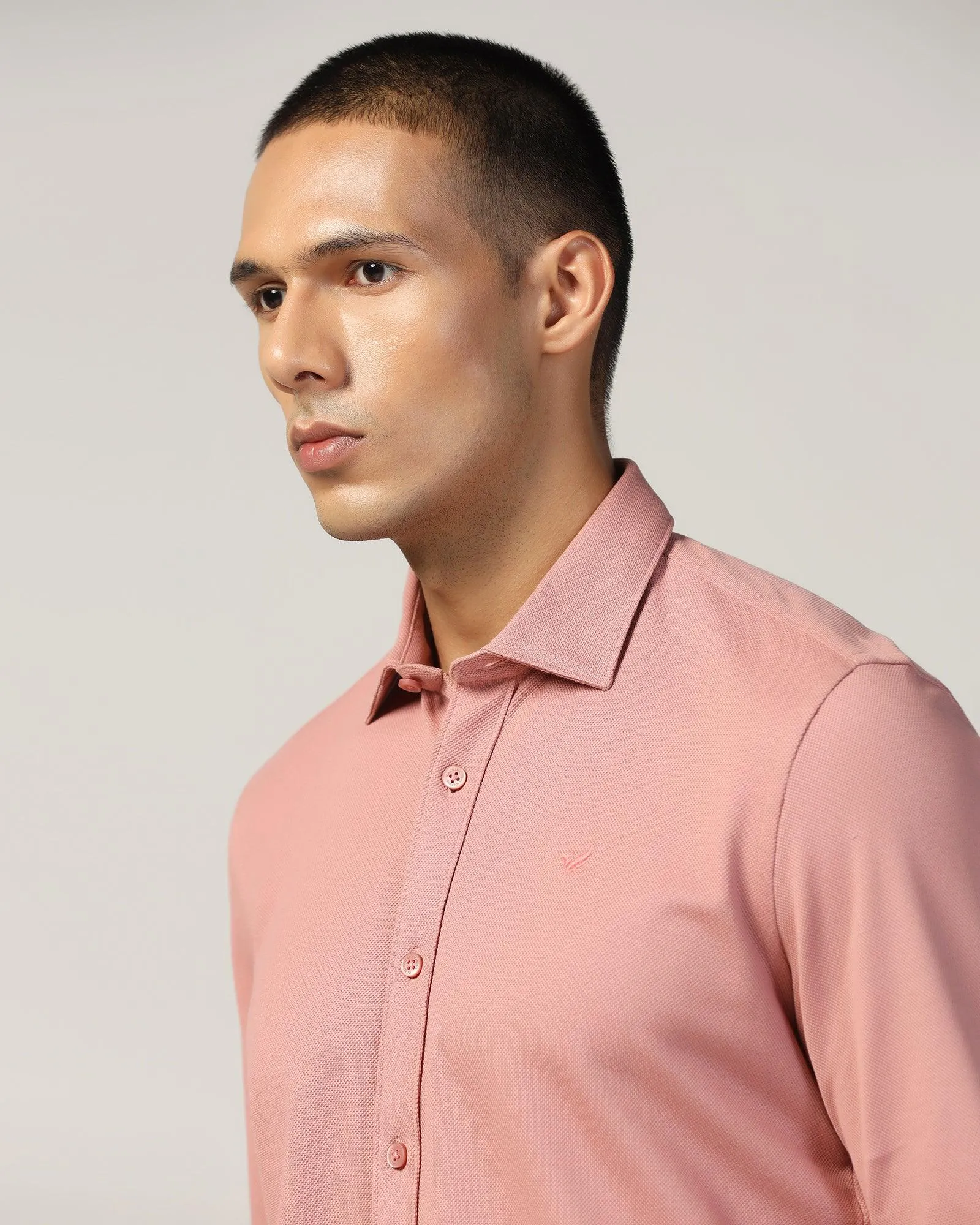 Casual Dusty Pink Solid Shirt - Pareto