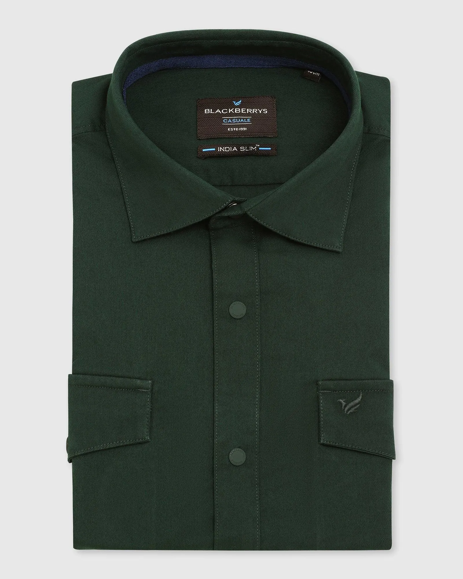 Casual Green Solid Shirt - Beckham