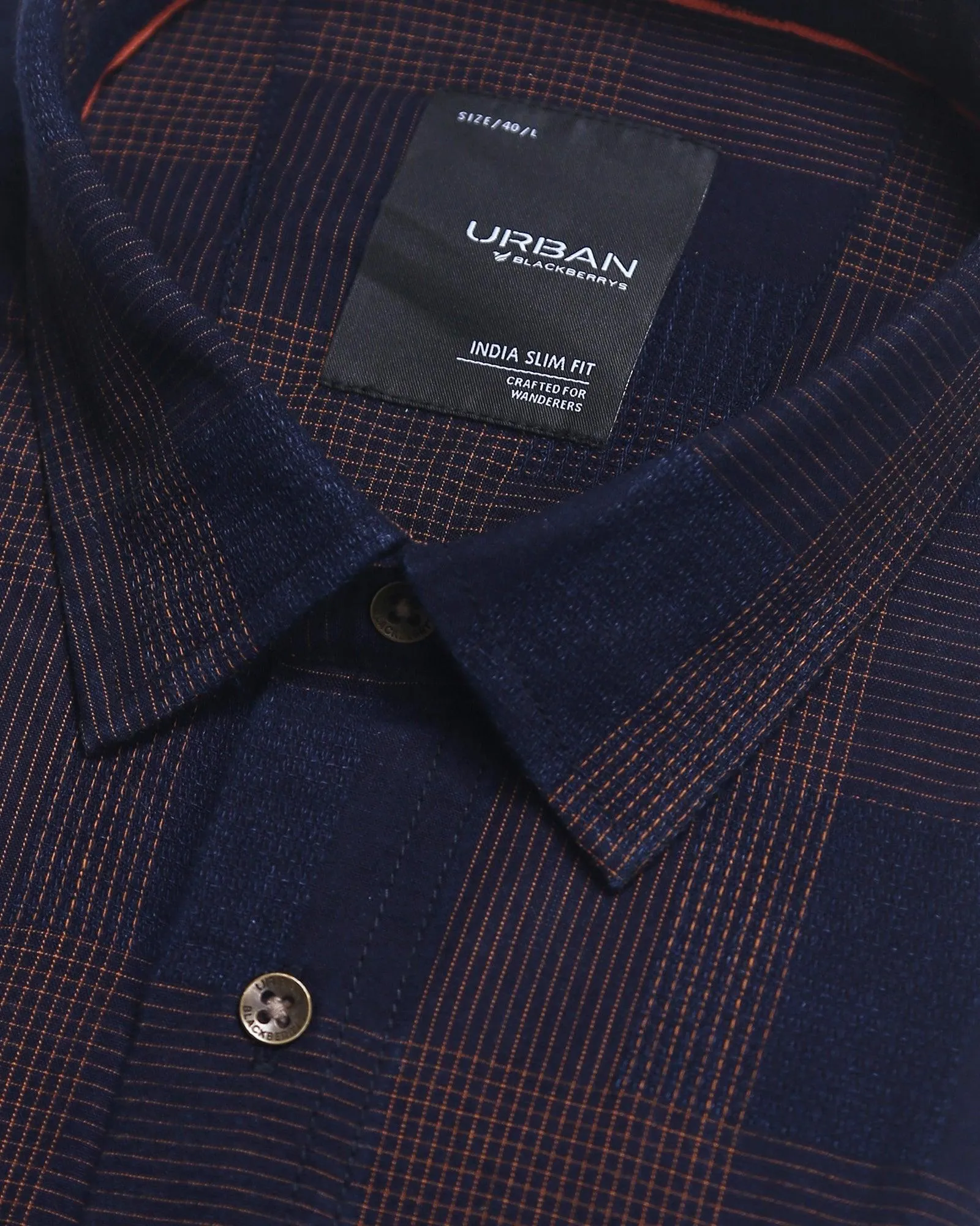 Casual Indigo Check Shirt - Stephen