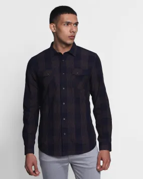 Casual Indigo Check Shirt - Stephen