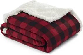 Eddie Bauer Home Plush Sherpa Fleece Throw Soft & Cozy Reversible Blanket, Ideal for Travel, Camping, & Home