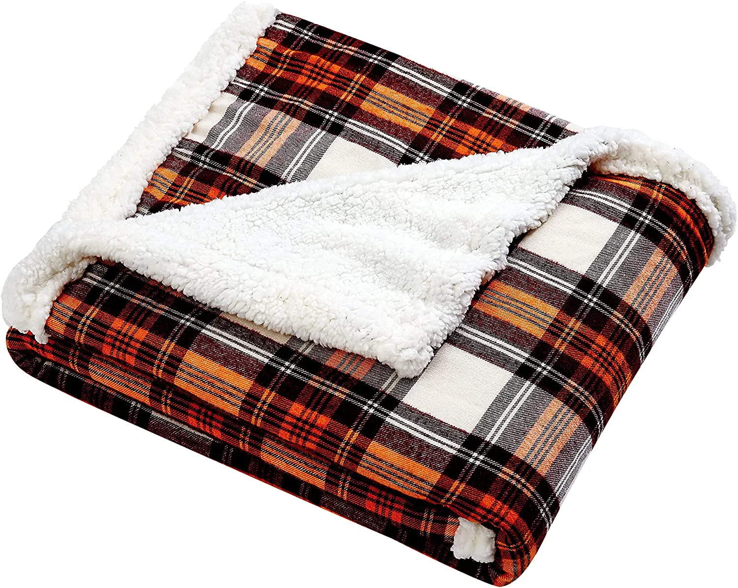 Eddie Bauer Home Plush Sherpa Fleece Throw Soft & Cozy Reversible Blanket, Ideal for Travel, Camping, & Home