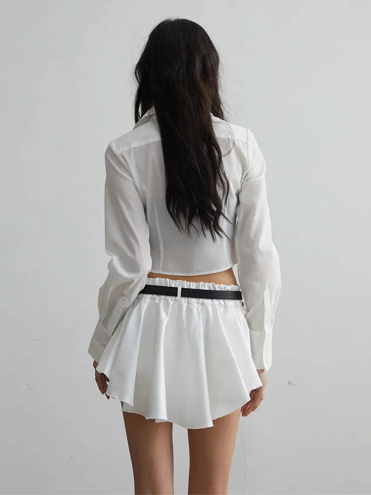 Faroush Ruffle Mini Skirt