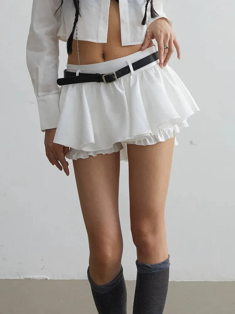 Faroush Ruffle Mini Skirt