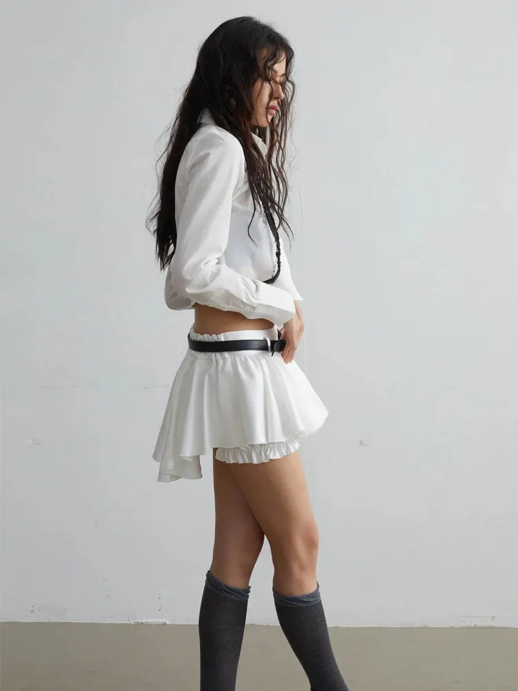 Faroush Ruffle Mini Skirt