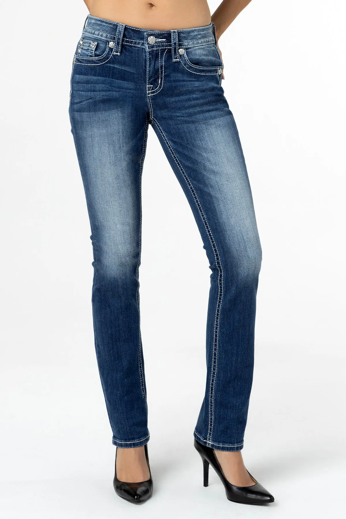 Fringed X Straight Jeans