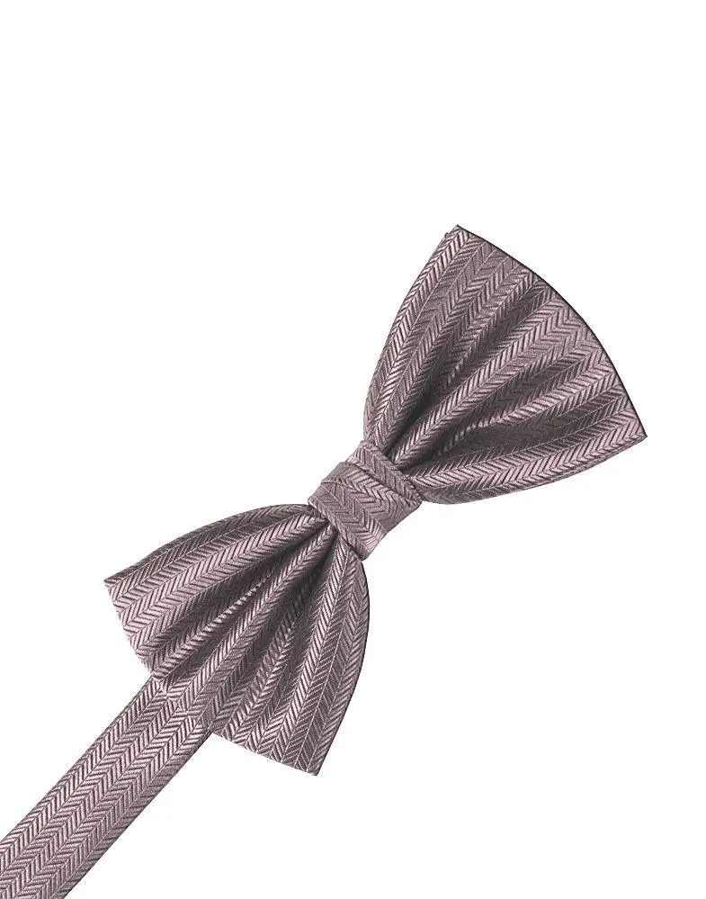 Frosty Pink Herringbone Kids Bow Tie