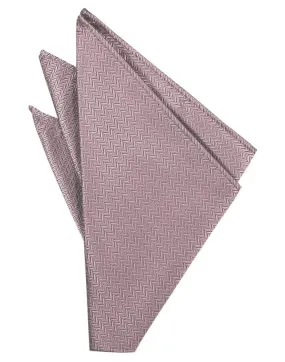 Frosty Pink Herringbone Pocket Square