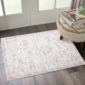 GARVEE 2x3 Rug Entry Rug Washable Rugs Boho Rug Non Slip Small Rugs Door Mat Throw Rugs Bathroom Rugs Oriental Rug Carpet for Bedroom Stain Resistant Entryway Rugs Indoor Rug 2'x3' Pink