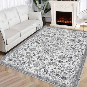 GARVEE 8x10 Area Rugs for Bedroom Washable Rugs Boho Rug for Living Room Vintage Rug Non Slip Carpet Floral Throw Rugs Large Rug Stain Resistant Office Rug Classroom Rug 8'x10' Multi