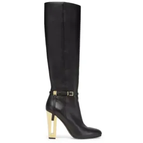 Gold Hollow Out Metal Heel Boots