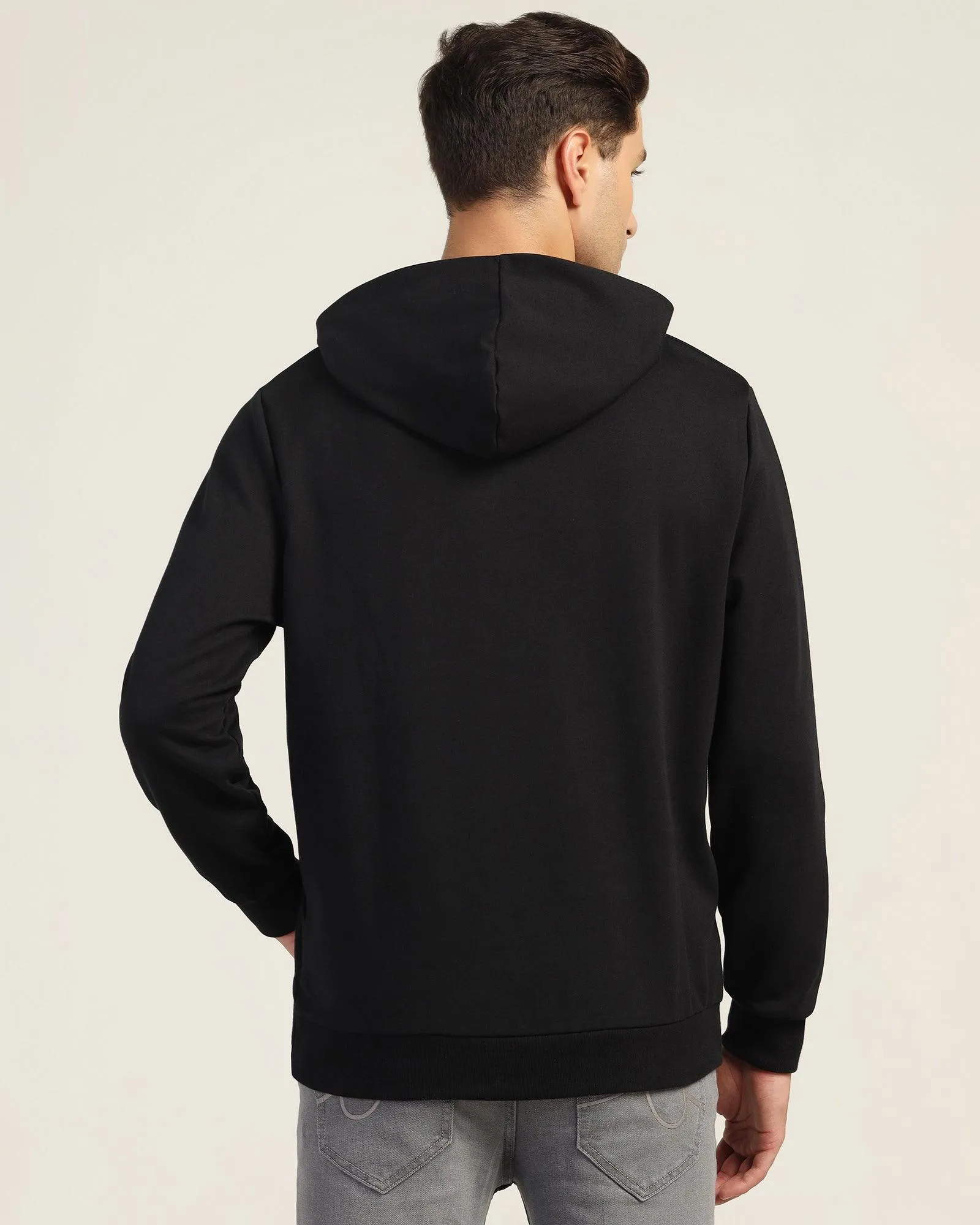 Hoodie Black Solid Sweatshirt - Chad