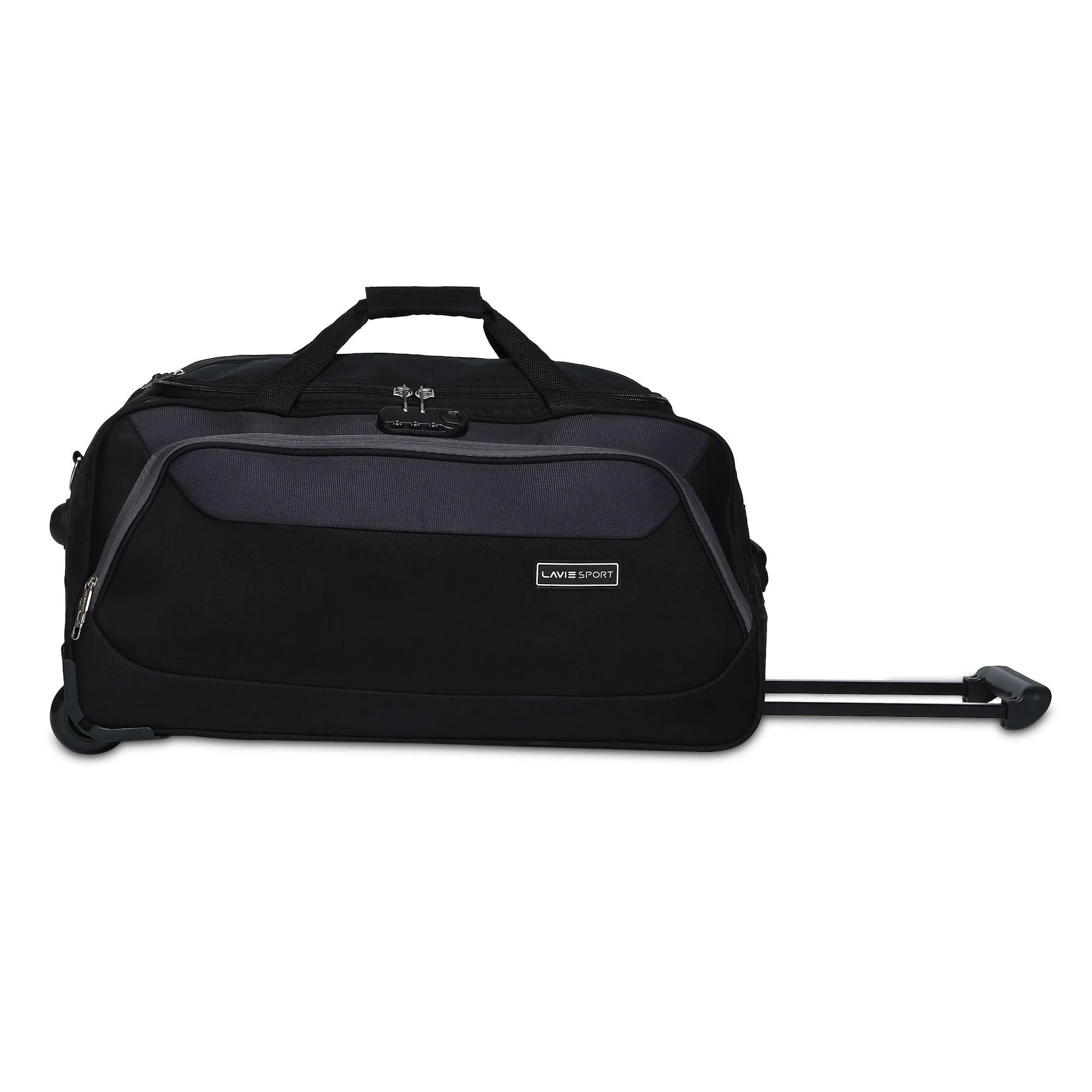 Lavie Sport 65 cms Anti-theft Voyage Wheel Duffle Bag | Trolley Bag Black