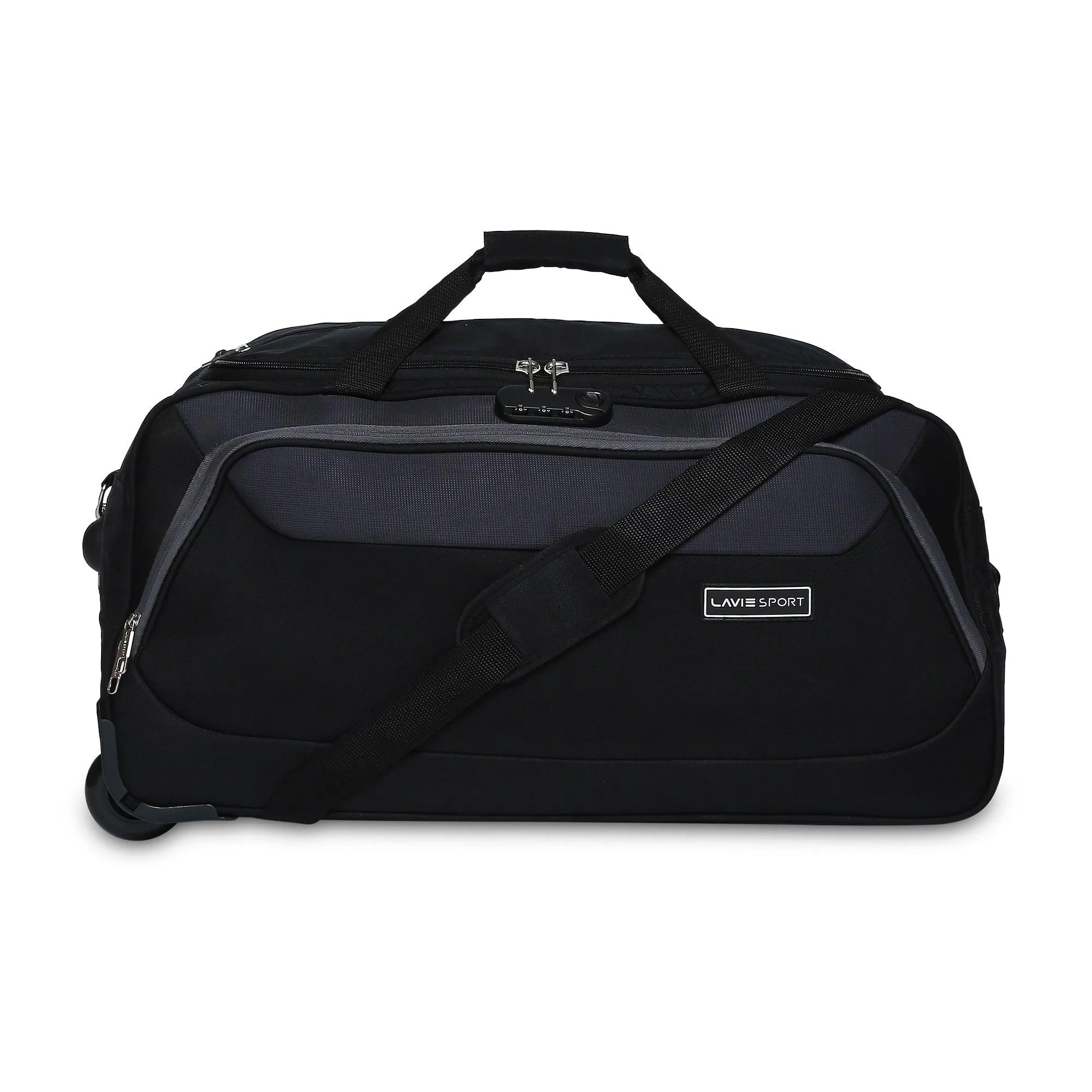 Lavie Sport 65 cms Anti-theft Voyage Wheel Duffle Bag | Trolley Bag Black