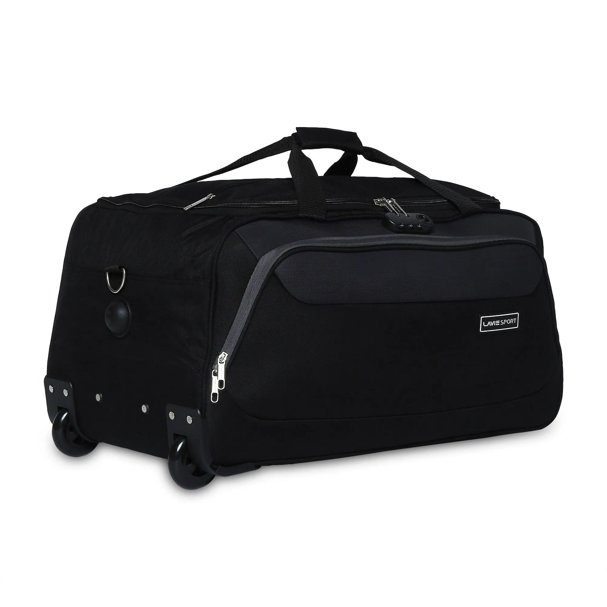 Lavie Sport 65 cms Anti-theft Voyage Wheel Duffle Bag | Trolley Bag Black