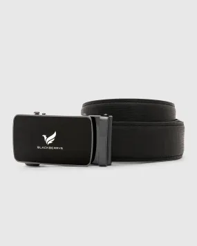 Leather Black Textured Belt - Ted