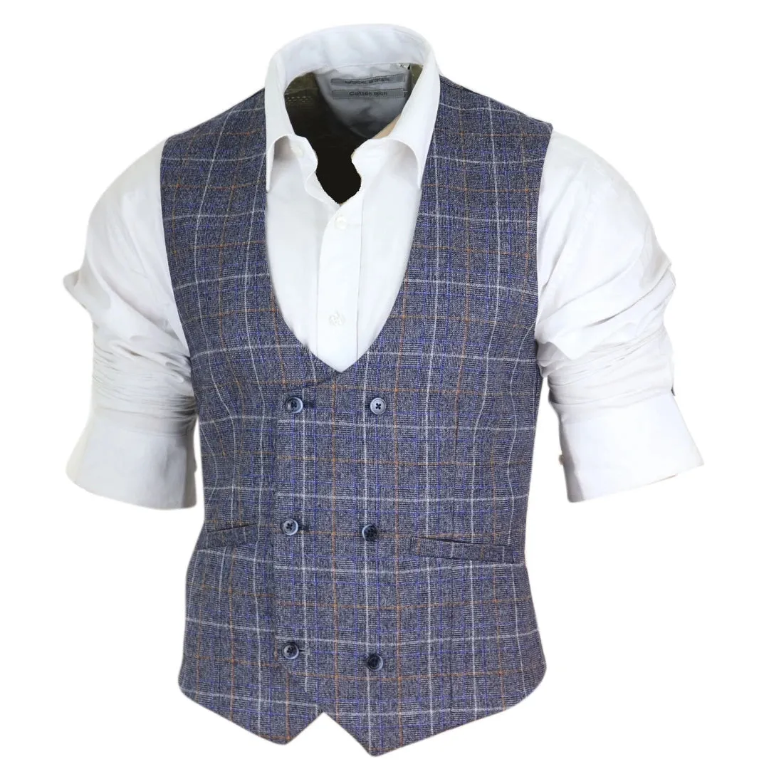 Men's Double Breasted Waistcoat 1920s Blinders Pocket Chain