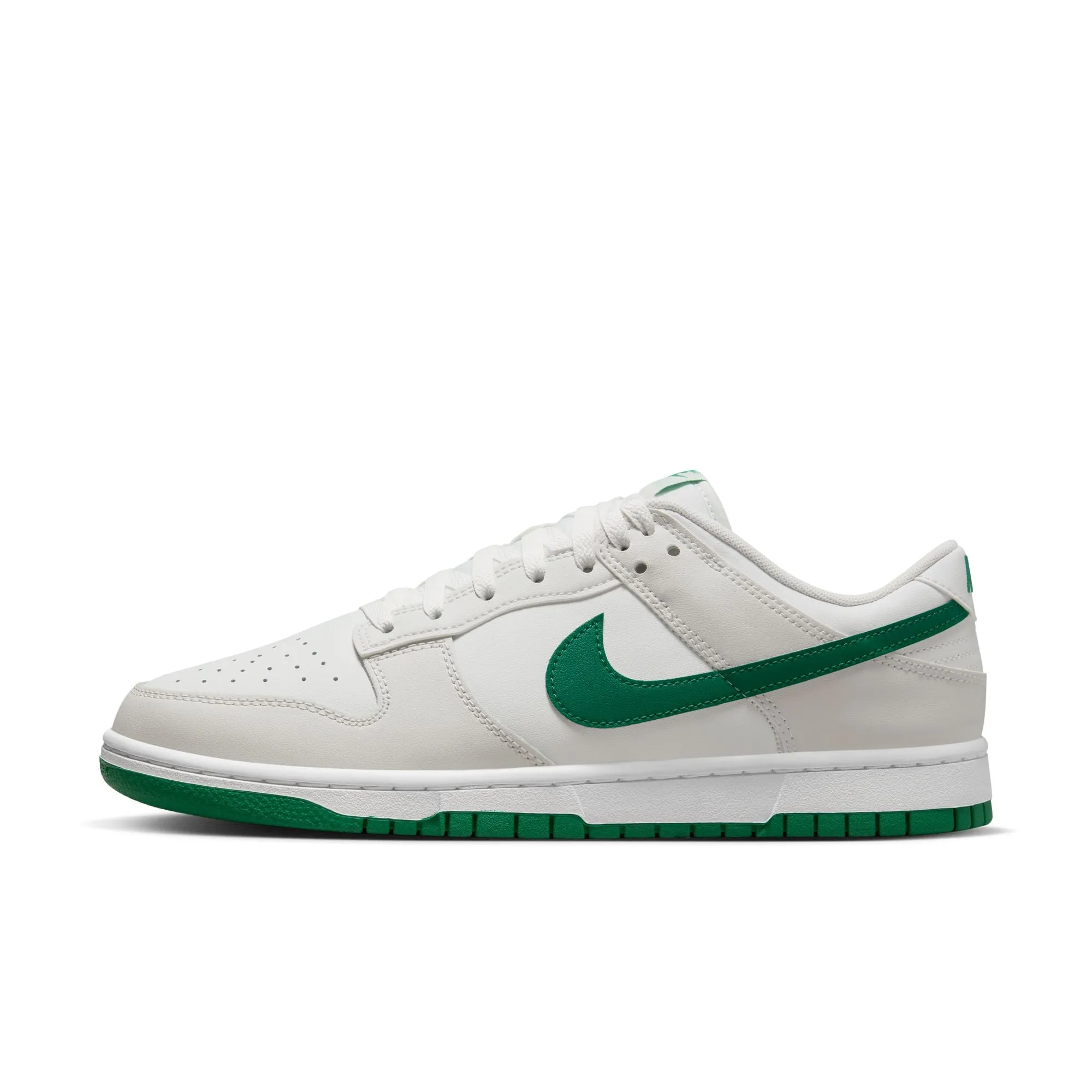 Men's Nike Dunk Low Retro- SUMMIT WHITE/MALACHITE-PLATINUM TINT