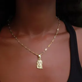 Micro Jesus Pendant in Yellow Gold