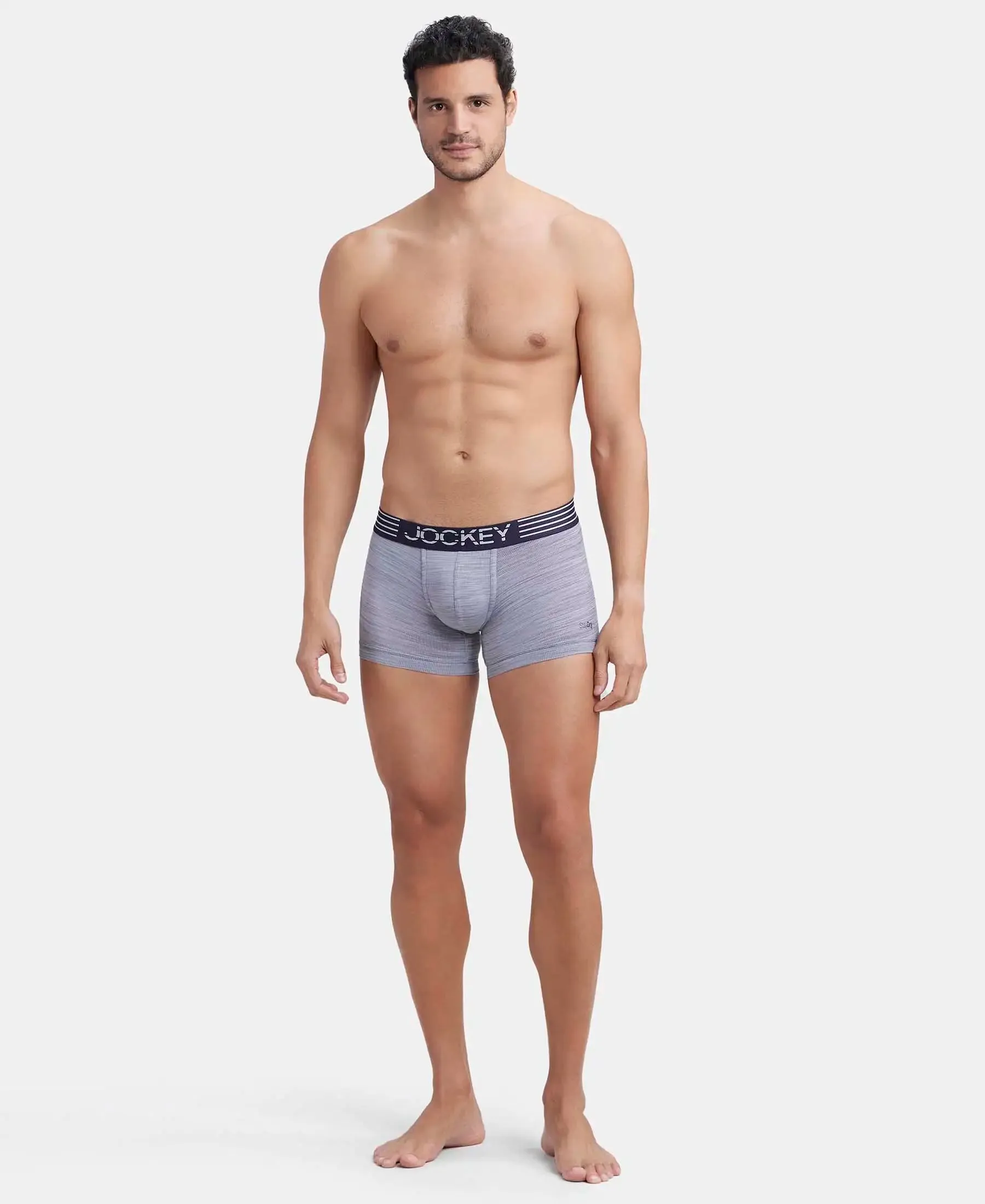 Microfiber Mesh Elastane Stretch Performance Trunk with StayDry Technology - Mid Grey