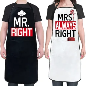 Mr Right Mrs Always Right,Couple Aprons