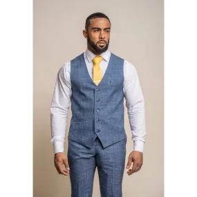 Phantom - Men's Blue Check Waistcoat