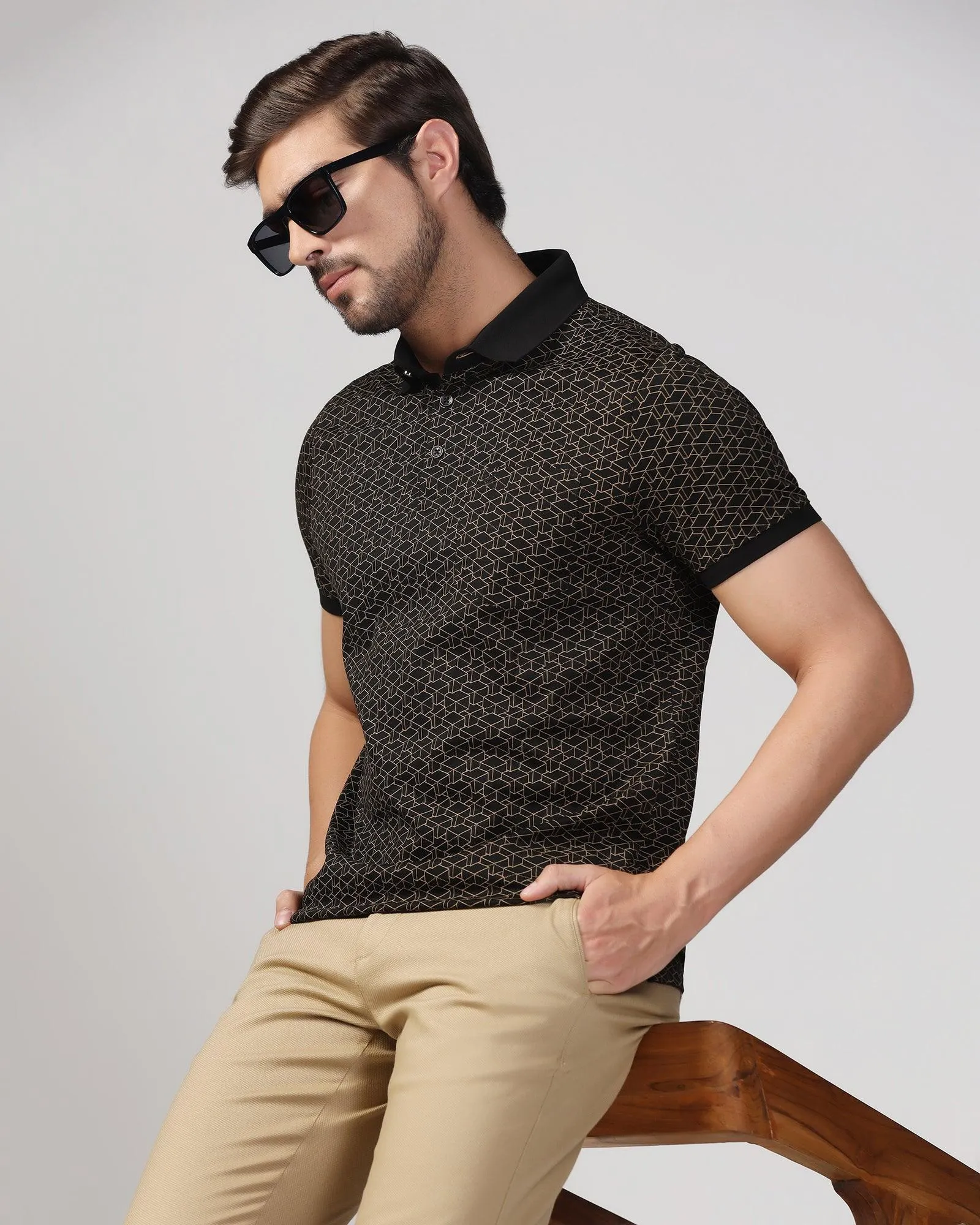 Polo Black Printed T-Shirt - Timmy