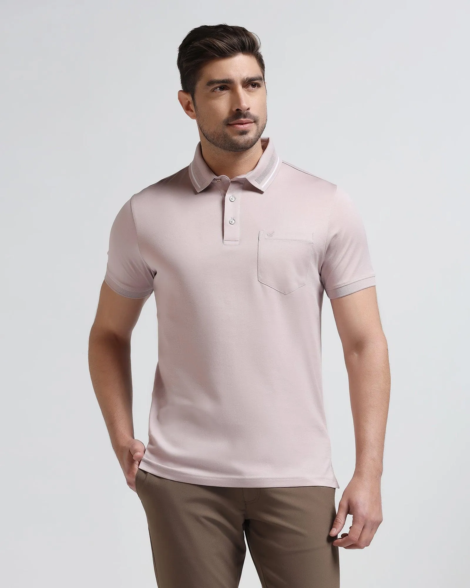 Polo Pink Solid T-Shirt - Peter